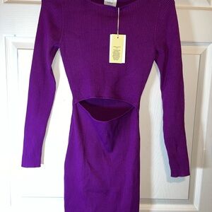 Wilfred Vibrant Purple Long Sleeve Dress